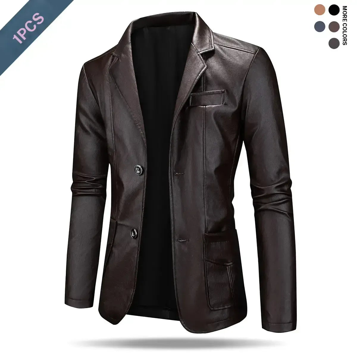 Men's Classic Fitted Plain Jacket - Casual Street Outerwear, Polyester Lining
