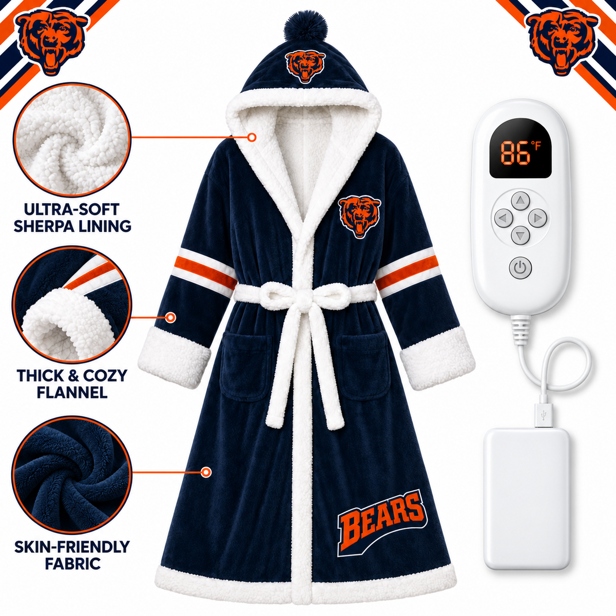 The Gameday Heated Robe
