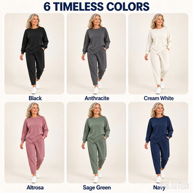 2-teiliges Damen-Freizeitset mit asymmetrischem Sweatshirt