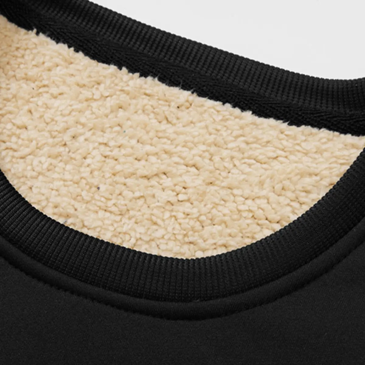 Men's Fitted Crewneck Fleece Lined Sweatshirt, Wind Resistant Polyester Athletic Pullover, Casual Fashion Active Tops