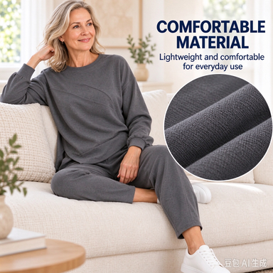 2-teiliges Damen-Freizeitset mit asymmetrischem Sweatshirt