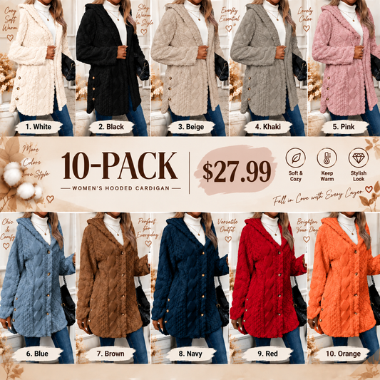 2026 Women's Hooded Cardigan Long Sleeve Coat