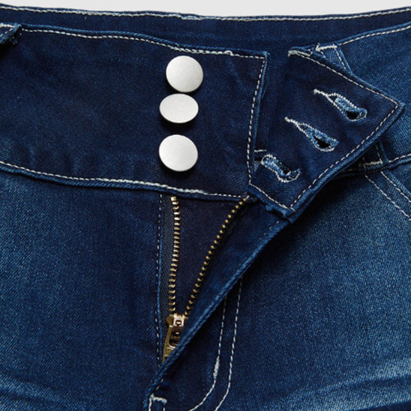 High waisted flared denim casual pants (Multiple Colors)