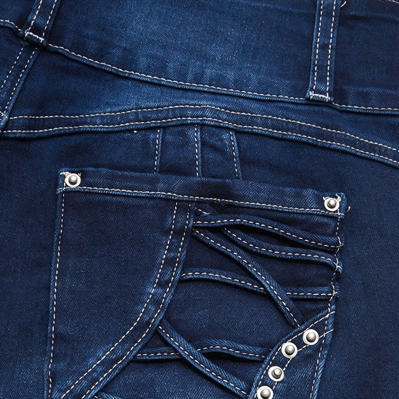High waisted flared denim casual pants (Multiple Colors)