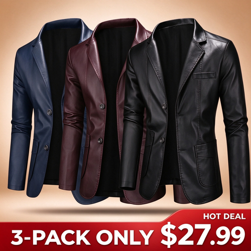 Men's Classic Fitted Plain Jacket - Casual Street Outerwear, Polyester Lining