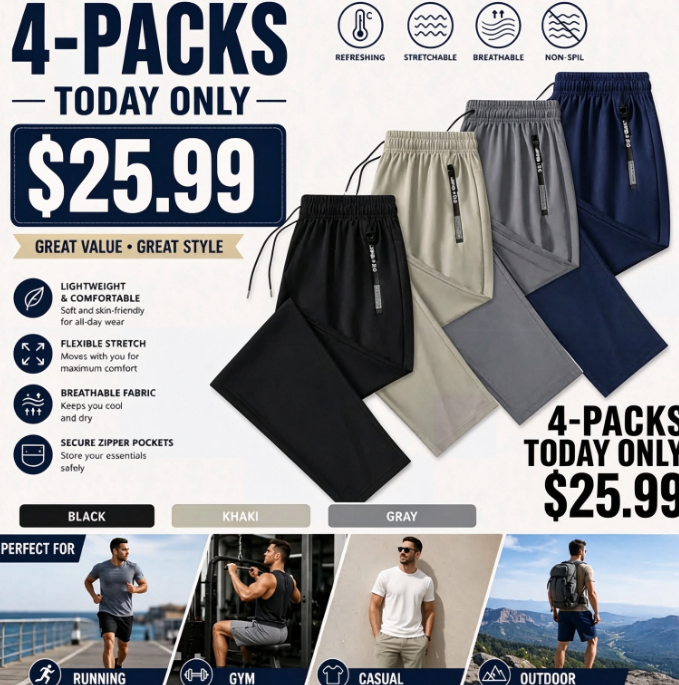 Men's Minimalist Ice Silk Casual Athletic Pants