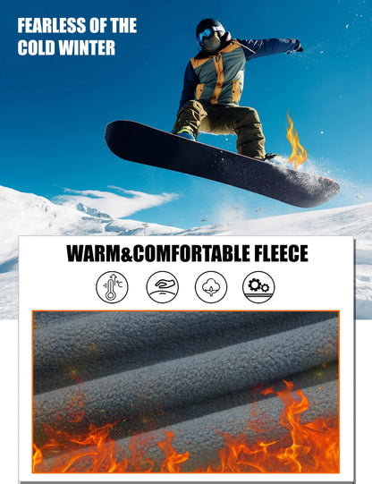Men's Winter Ski Pants with Wool Lining and 5 Zippers