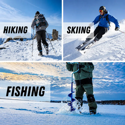 Men's Winter Ski Pants with Wool Lining and 5 Zippers