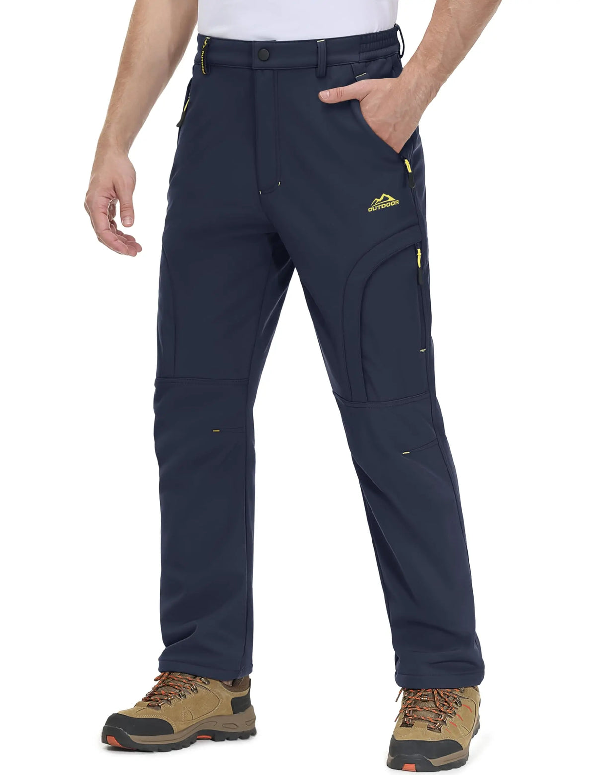Men's Winter Ski Pants with Wool Lining and 5 Zippers