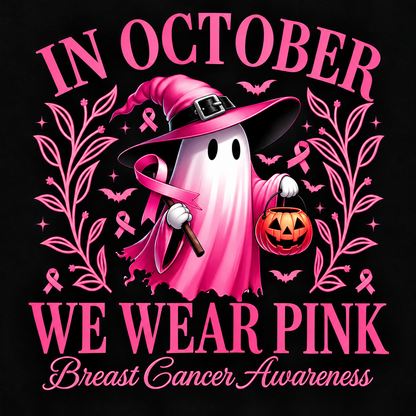 CLEARANCE SALE🔥 Pink Ghost Long Sleeve Top, Breast Cancer Awareness Shirt