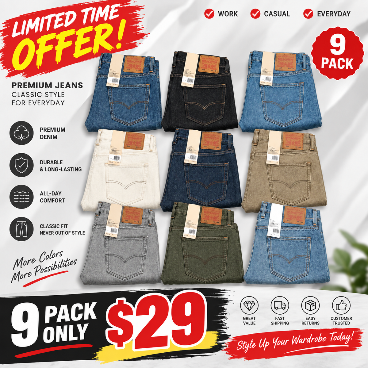 🔥Factory Direct Sales🔥 ORIGINAL FIT JEANS