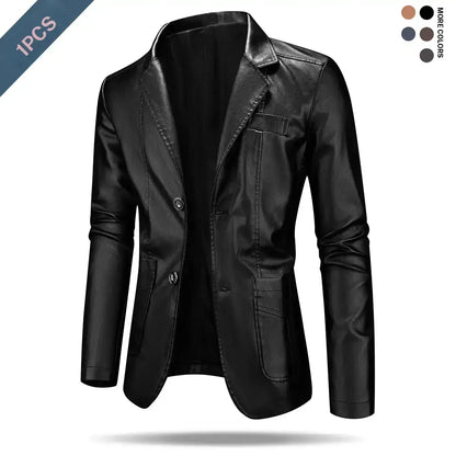 Men's Classic Fitted Plain Jacket - Casual Street Outerwear, Polyester Lining