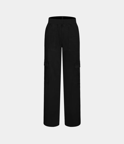 Mid Rise Multi Pockets Straight Leg Stretch Casual Cargo Jeans