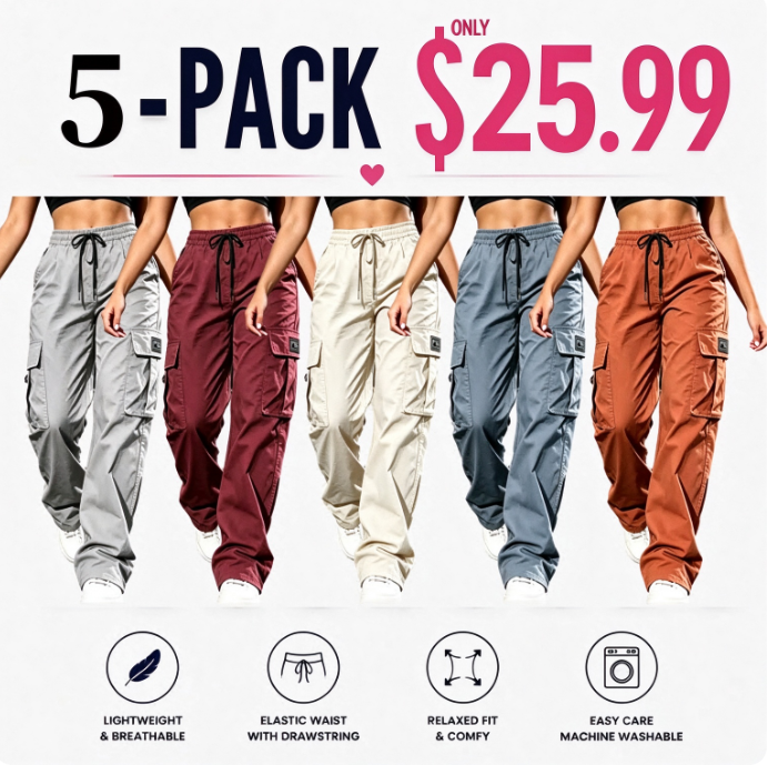 LAST DAY SALE Women's Cargo Pants High Waist Loose Fit