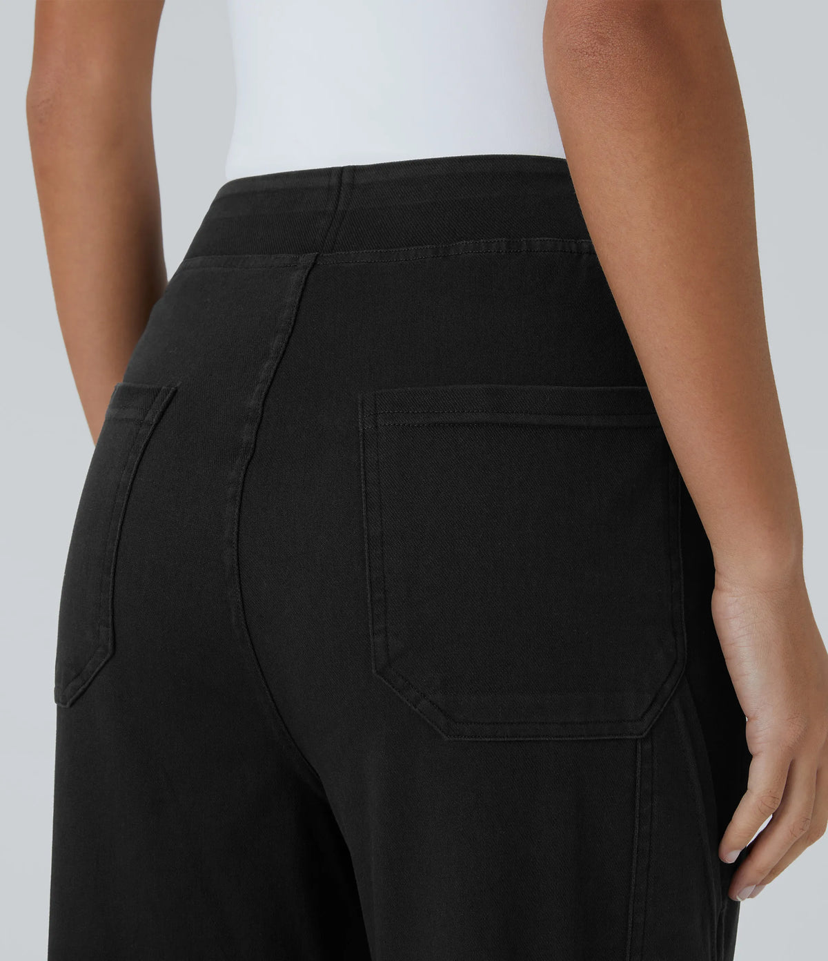 Mid Rise Multi Pockets Straight Leg Stretch Casual Cargo Jeans