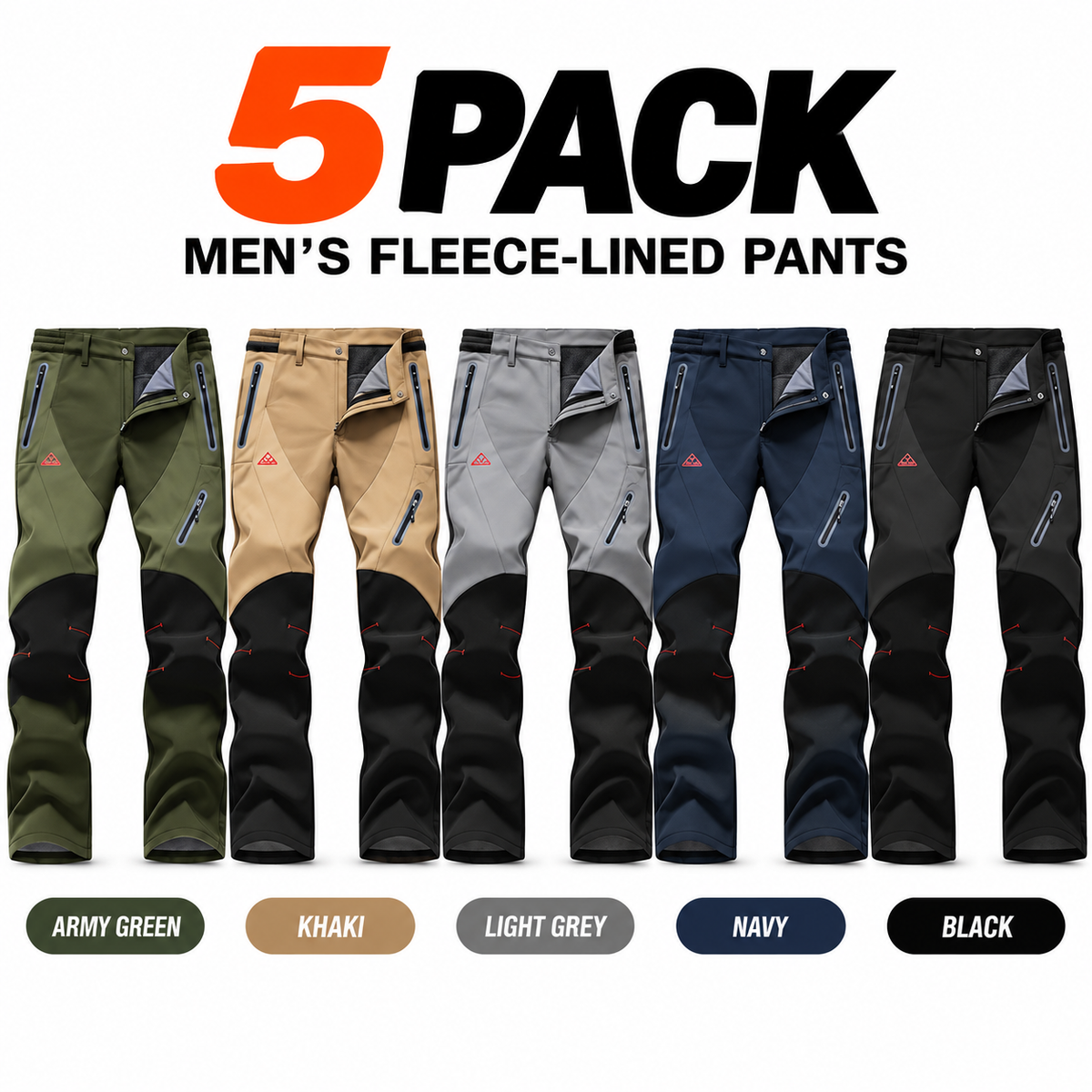 Men's waterproof and warm trousers; waterproof fabric with a pure cotton lining.