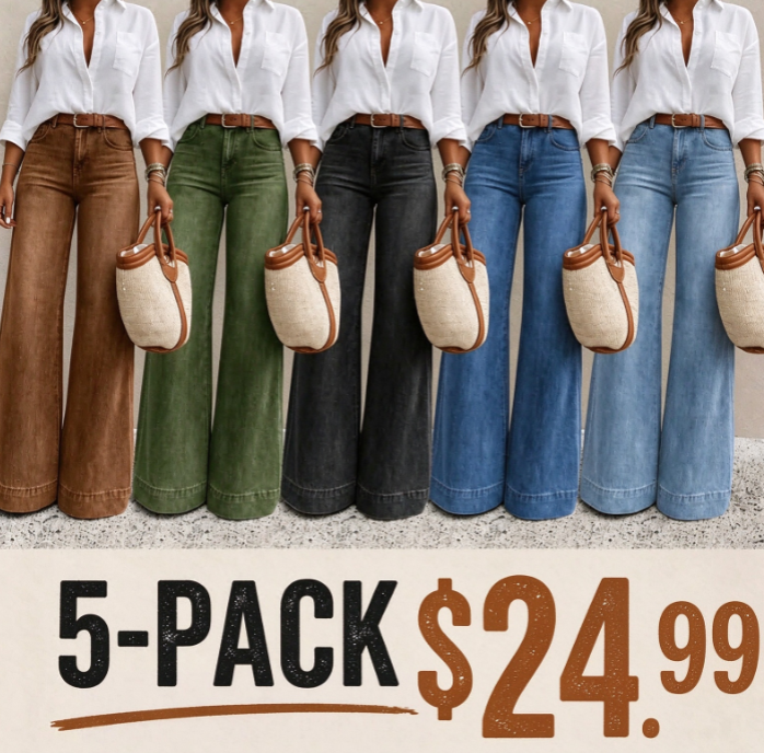 Women's Loose Fit Baggy Oversized Straight Leg Denim Jeans with Pockets