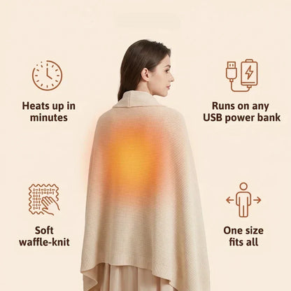 🔥 Wearable Heated Shawl 3 Heat Levels Portable Thermal Wrap